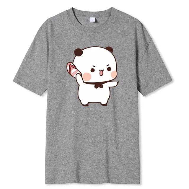 Lovely Bubu hází žabky na Dudu, protože škádlí Bubu tričko Medvědí tričko Kawaii Mužské oblečení Pánské topy Grafická košile