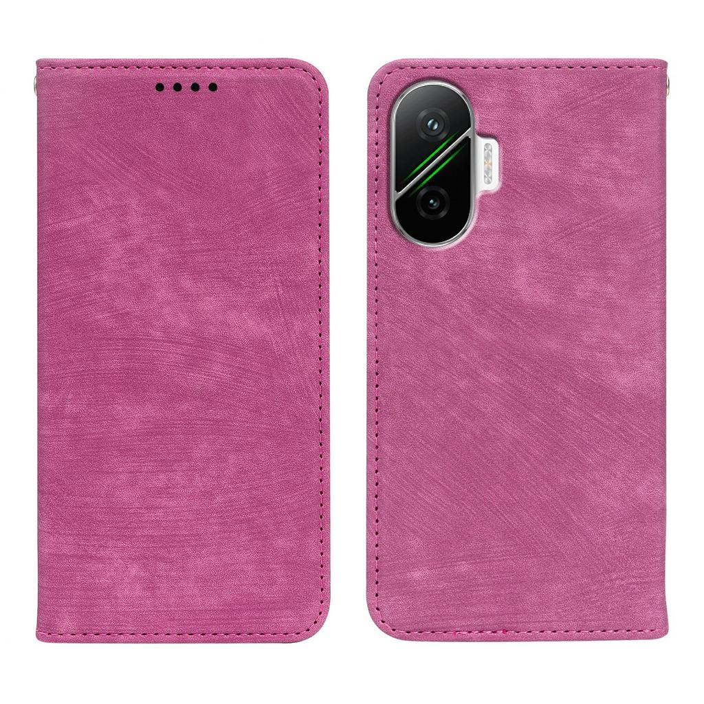 For Xiaomi Poco F7 5G/Redmi Turbo 4 Pro 5G Case Strong Magnetic Leather Wallet Phone Cover with Striped Texture