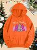 Women's Loose Pink Christmas Tree Hoodie Sweatshirt