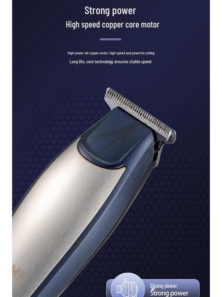 Rechargeable Silent Electric Hair Clipper with Digital Display - Edge & Oil Head, Ideal for Home Use & Hair Salons.