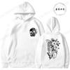 Fashionable Floral Rib Cage Print Daily Women Hoodies Loose Classic Style Long Sleeve Streetwear Skeleton Black Sweatshirts Tops