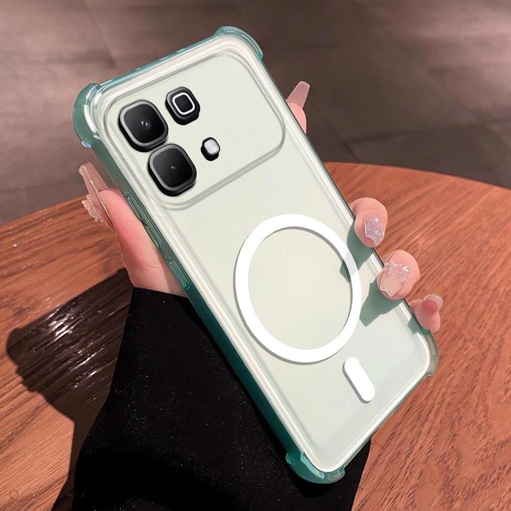 Hülle für infinix NOTE 60 Pro, 60 Niedliche Airbag-Ecken Pastell Matt Magnetische Hülle Semi Stoßfeste Handyhülle