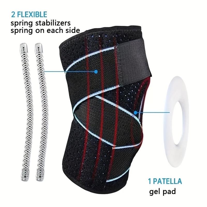Sports Spring Support Strips, Outdoor Running Fitness Mountaineering Knee Pads, Straps, Double Pressurized Knee Pads