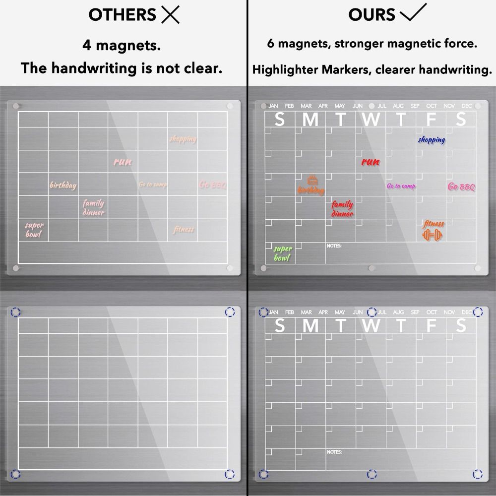 Acrylic Acrylic Dry Erase Board Magnetic Magnetic Acrylic Dry Erase  Kitchen Organization