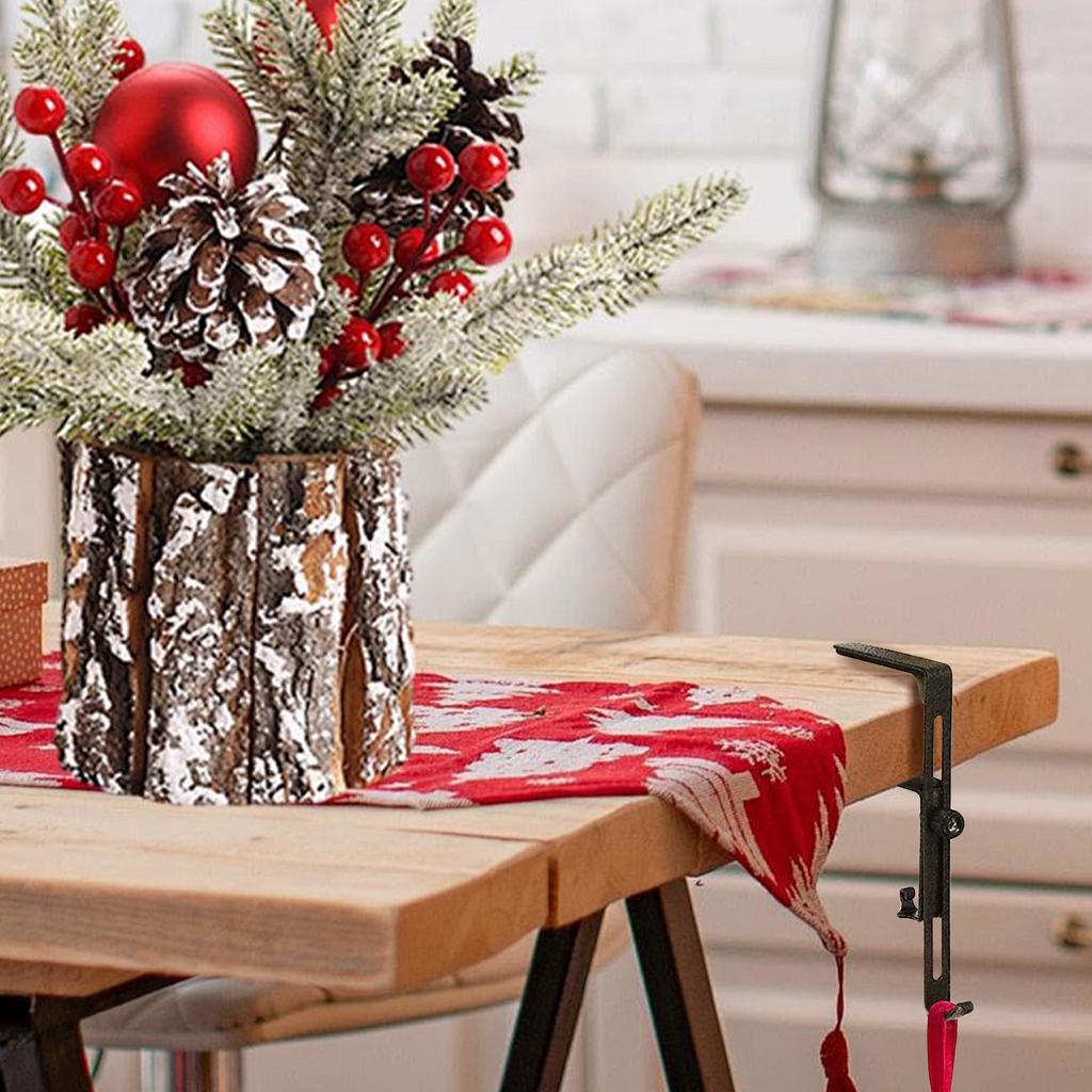 Metal Fireplace Garland Hanger with 2 Metal Hooks Mantel Hanger No Slip Mantle Hook for Hanging Stocking Garland Balls Fireplace