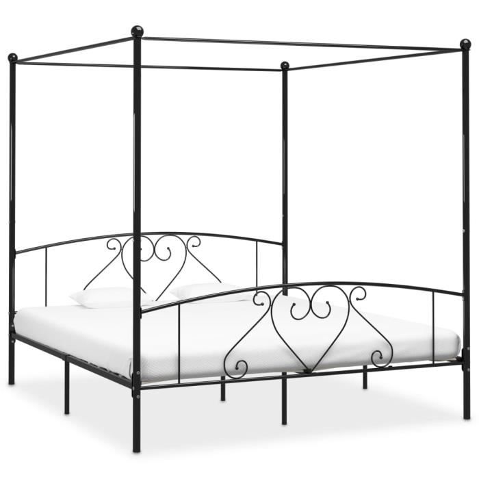 VidaXL Black Metal Canopy Bed Frames 200 X 200 Cm