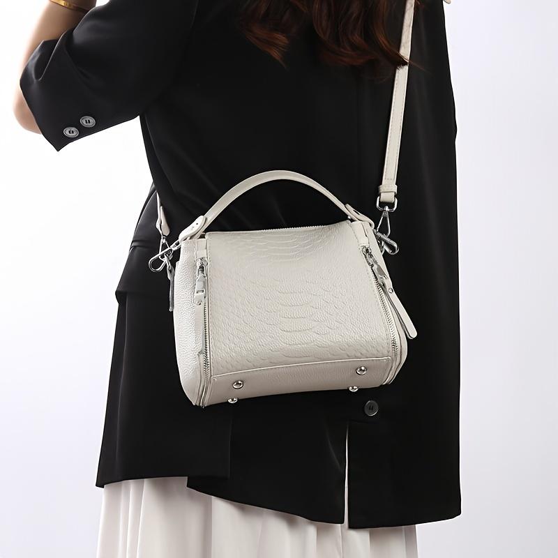 Women's fashion snake embossed shoulder bag, portable handbag, perfect for daily use