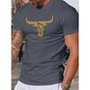 Summer Daily Casual Outdoor Street Short-sleeved Top Fashion 3D Bull Head Print Men's T-shirts