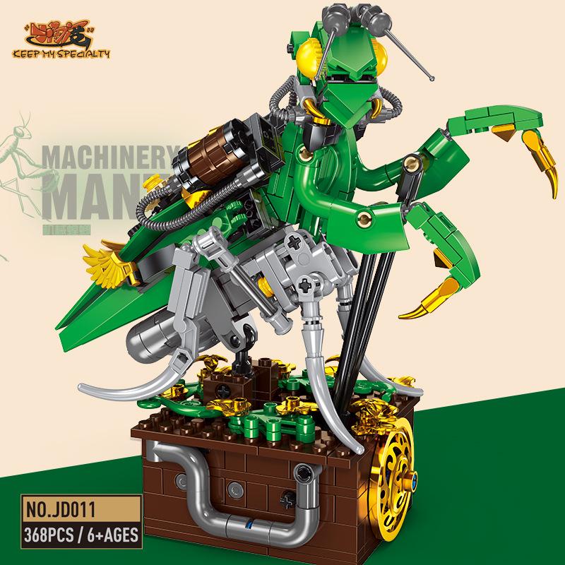 Mechanical Punk Insect Building Blocks Toy (Model JD011-15) - Grasshopper, Beetle, Mantis, Scorpion Assembly Set, Free Shipping