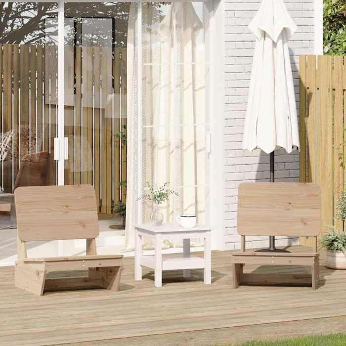 VidaXL Chaises de jardin lot de 2 60x64x70,5 cm bois massif de pin, siège de jardin, chaise d'extérieur, chaise de balcon, 859312