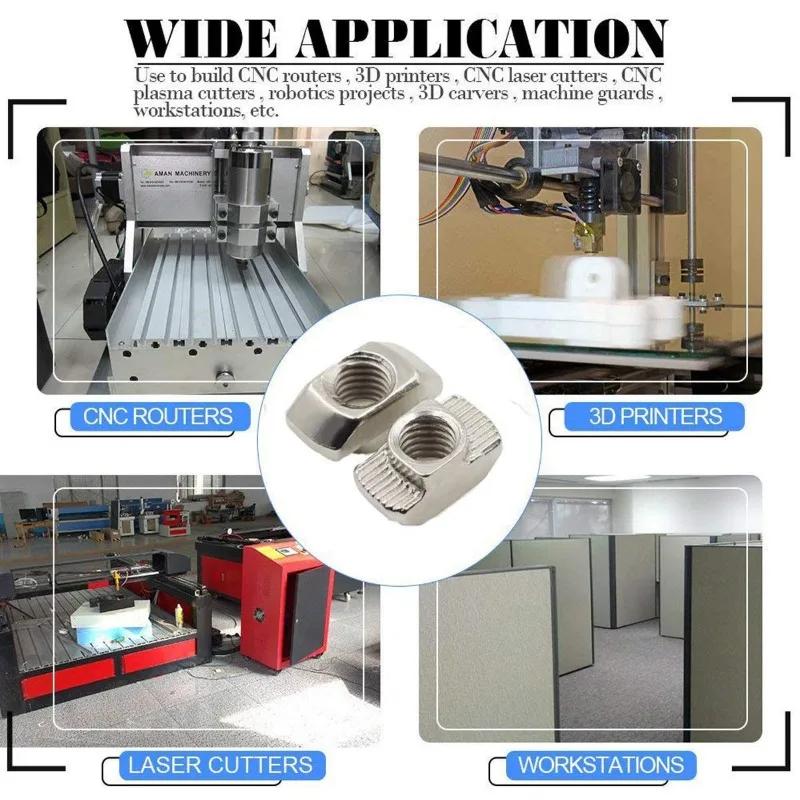 50/100PCS European Standard M5 T-shaped Nut for Slider Nut Fasten Connector Aluminum Extrusion Profile Groove European Standard