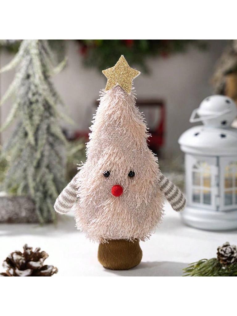 1Pc Mini Christmas Trees Cartoon Doll Home Desktop Ornaments Window Christmas Artificial Christmas Tree Party Decoration Gifts