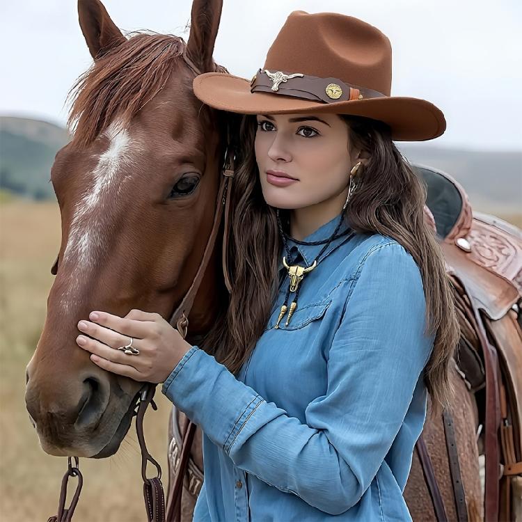 Abiti Western Accessori Costume da Cowgirl Occidentale Cappelli da Cowgirl Cintura Collana per Costume Cosplay di Halloween per Adulti