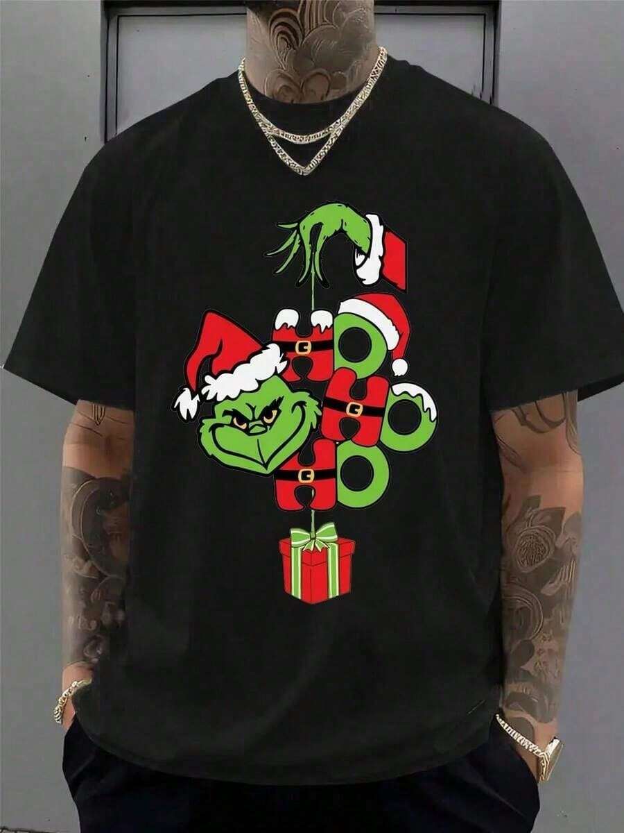 Unisex s Letter Print Round Neck T-Shirt, Fashion Casual Crew Neck T-shirt for Daily Holiday Vacation Outdoor Wear XXXL