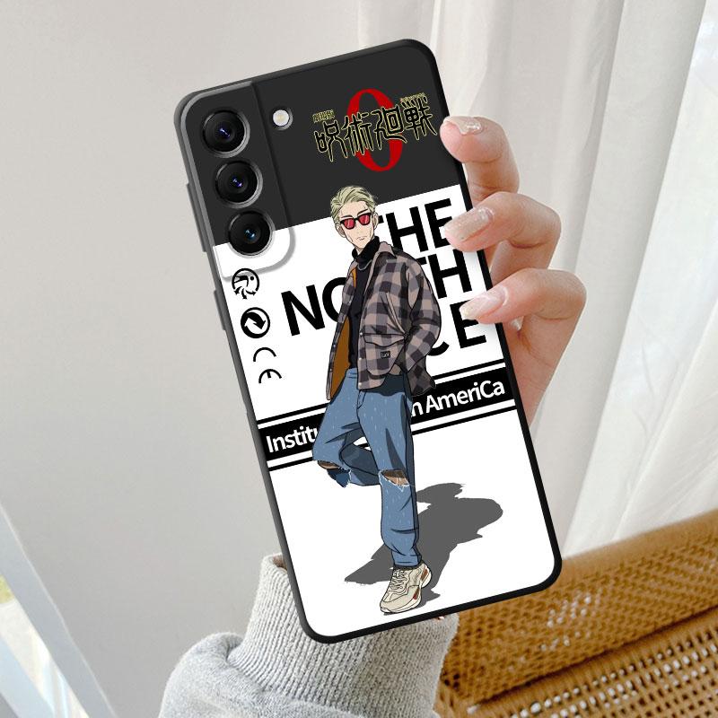 Fall für Samsung Galaxy S21 S23 Ultra 5g S8 S7 S20 Fe S22 Plus S10e S10 Niedlichen Cartoon Jujutsu kaisen Pullover Unten Jacke Abdeckung