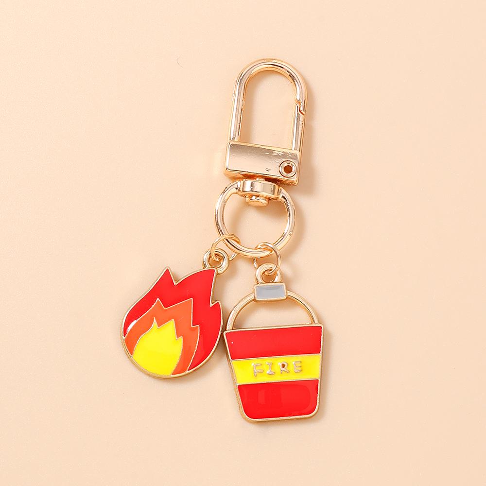 New Fire Gloves  Firefighting Shoes Keychain Fire Equipment Key Ring Pendants for Women Girls Handbag Decor DIY Jewelry Gift