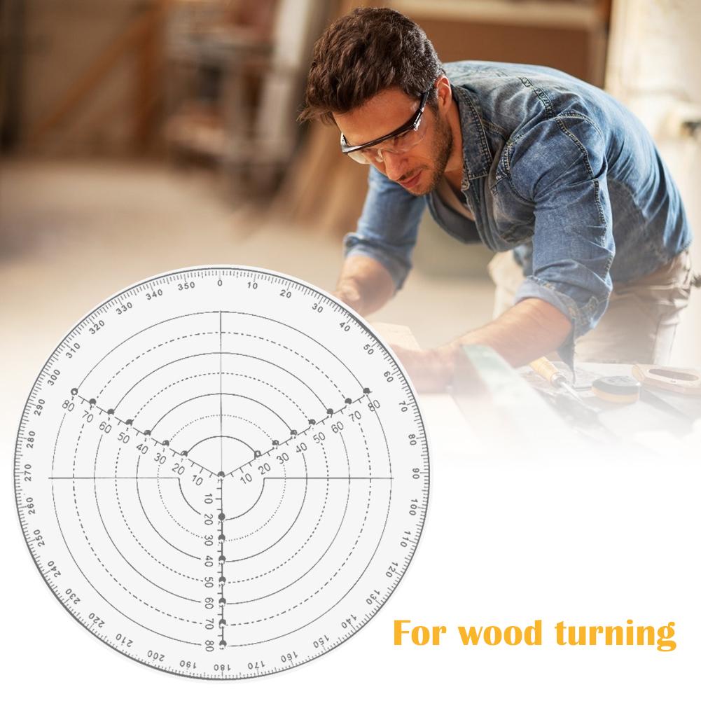 Transparent Acrylic Round Center Finder Carpenter Wood Turners Lathe Work Circles Drawing Compass Circle Cutter Centering Ruler