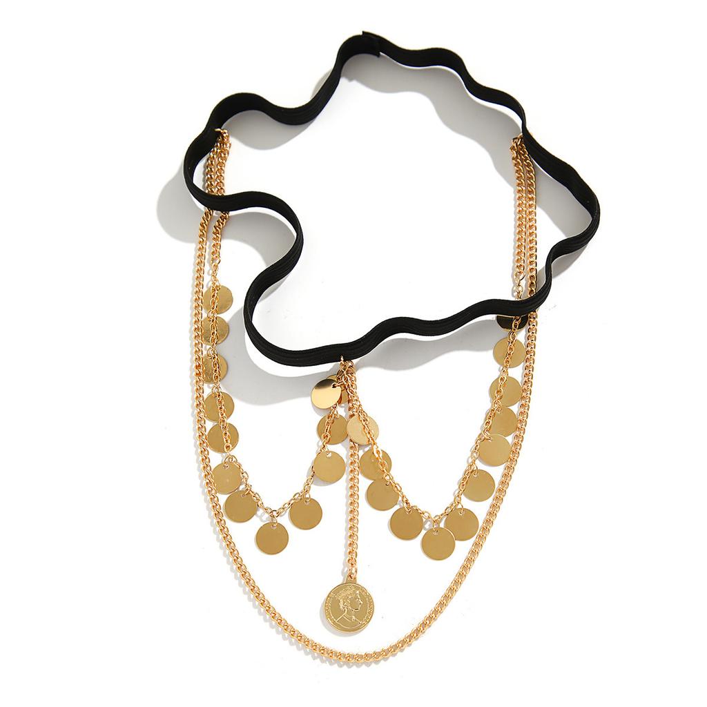 Sexy Multi-Layer Tassel Metal Tag Leg Ring Leg Chain Sweet Cool Black Lace Thigh Chain