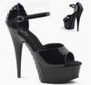 FHC 15cm High Heeled Sandals,Women Sexy Summer Heels,Stage Show Pole Dancing Shoes,Ankle Buckle Strap,Peep Toe,Black,Red,Purple