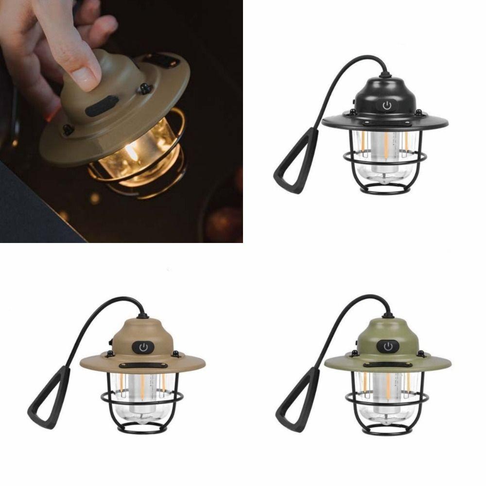Portable Pendant Camping Lamp Hanging Retro Chandeliers Tent Lights Camping Ambient Light BBQ