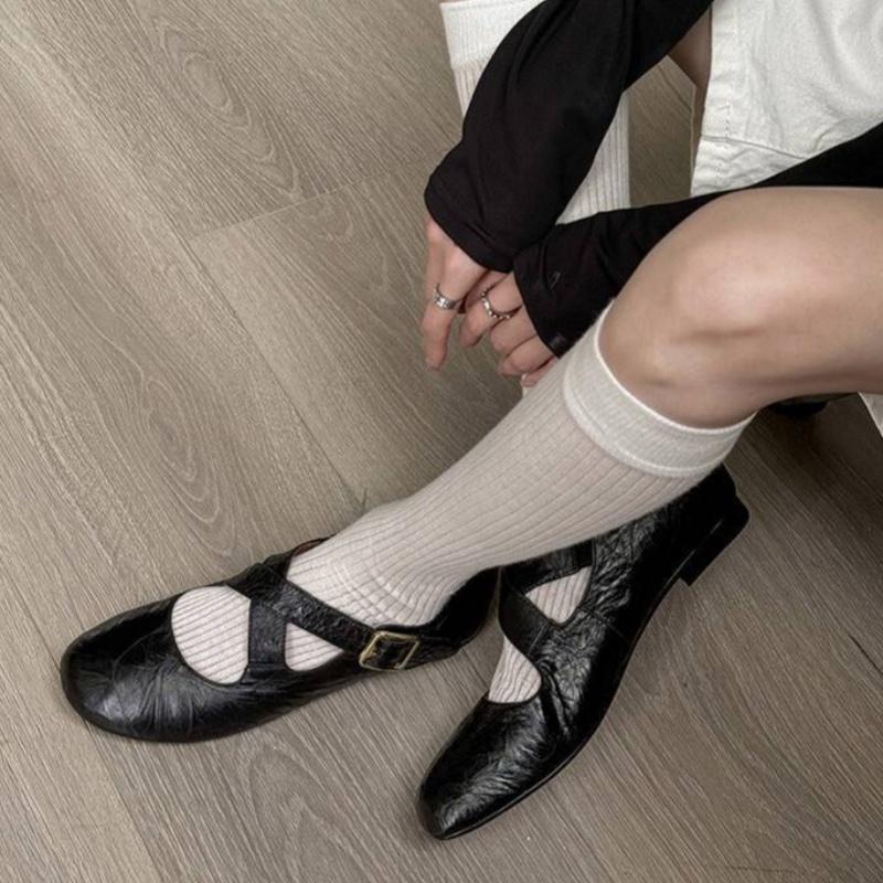 2025 Spring New Women's Leopard Horsehair Narrow Band Cross Strap Flats Round Toe Leisure Soft Comfortable Female Ballerinas Hot