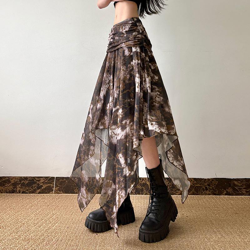 Urban Chic Plaid Patchwork Lace Pleated Mini Skirt