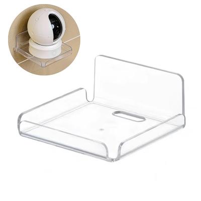 Surveillance Camera Shelf Acrylic Floating Shelves Wall Mount Stand Adhesive Hanging Storage Rack for Small Items In Living Room
