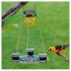 Solar suspended wild bird feeder metal feeder tray waterproof solar garden light