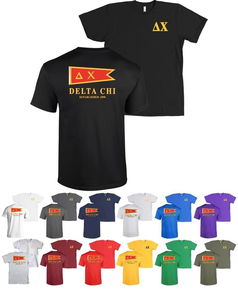 Delta Chi Fraternity Bella + Canvas Shirt DX Flag - NEW Unisex T-Shirt XXXL