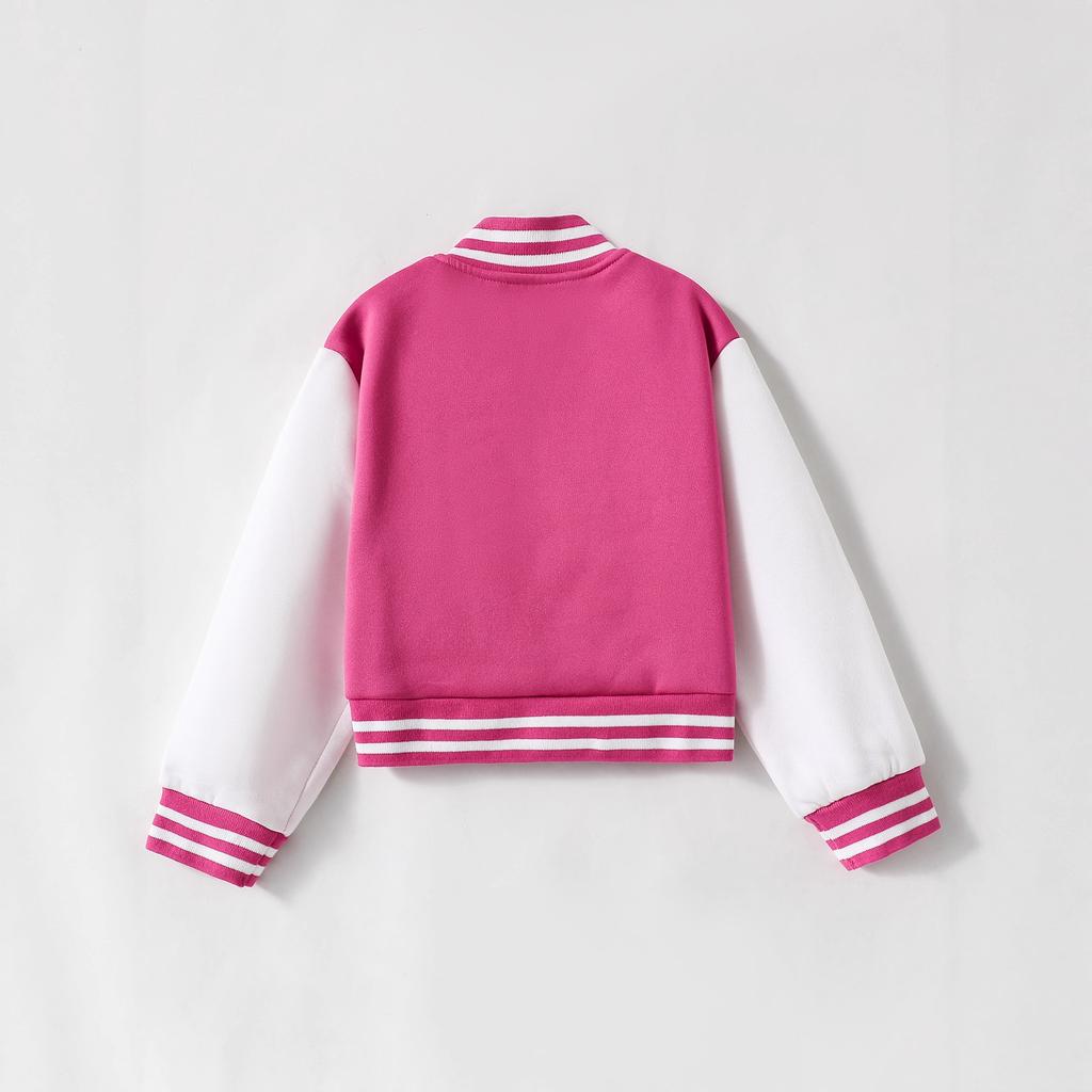 Giacca Cardigan Casual da Bambina con Lettera "M" per Primavera e Autunno, Abbigliamento Sportivo Baseball alla Moda per Bambini