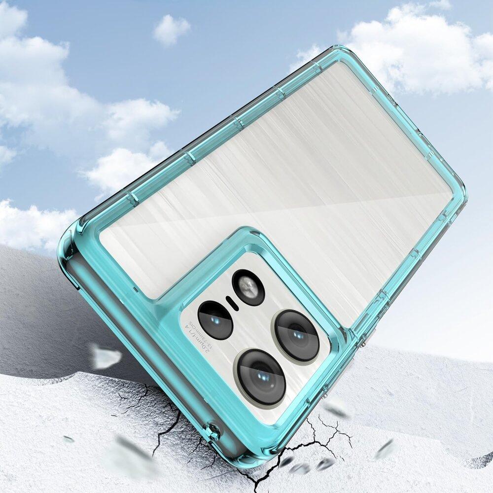 Motorola Edge 50 Pro Fusion Hybrid Case, Clear / Blue