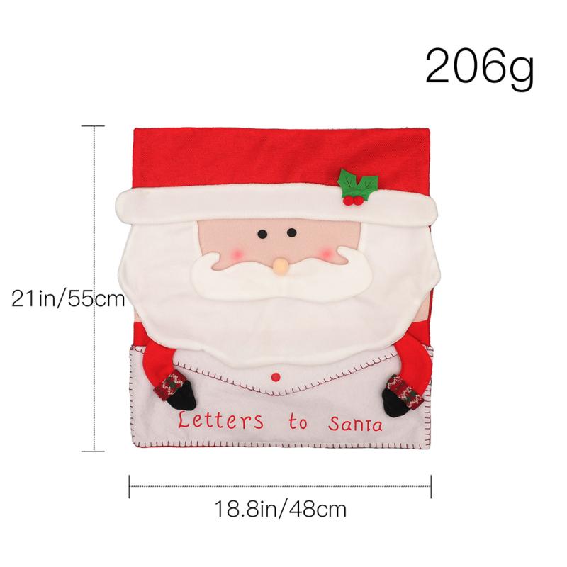 Christmas Chairs Back Covers Set Envelope Bag Design Santa-Claus Snowman Seat Slipcovers For Home