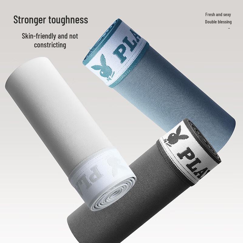 Playboy Men's Pure Cotton Antibacterial Boxer Briefs