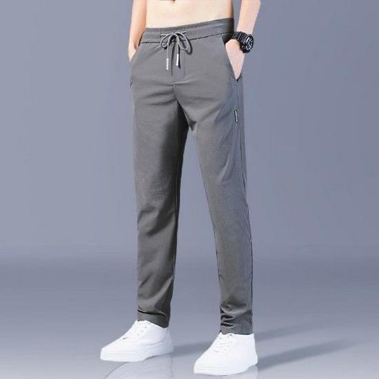 Ice Silk Men's Loose Breathable Slim Straight Casual Summer Trousers