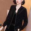 Casual Gold Velvet Women's Baseball Jacket - Spring/Autumn Korean Style, Loose Fit