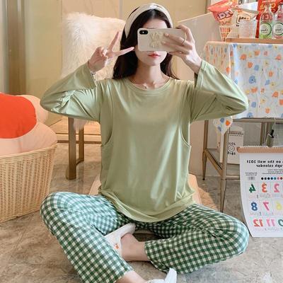 Pyjama de Maternité Printemps Automne - Ensemble de Vêtements d'Intérieur pour l'Allaitement et le Post-partum