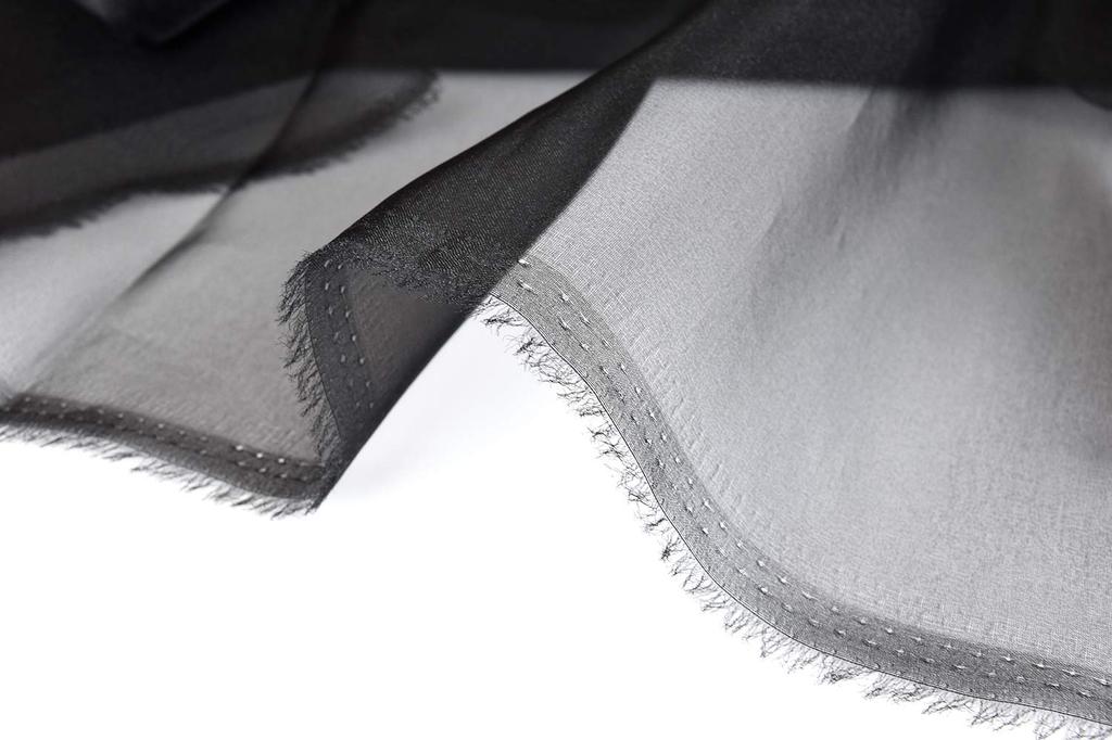 Polyester organza 140cm wide x 15m 2440 fabric, cut, 9. Black, (15m cut)