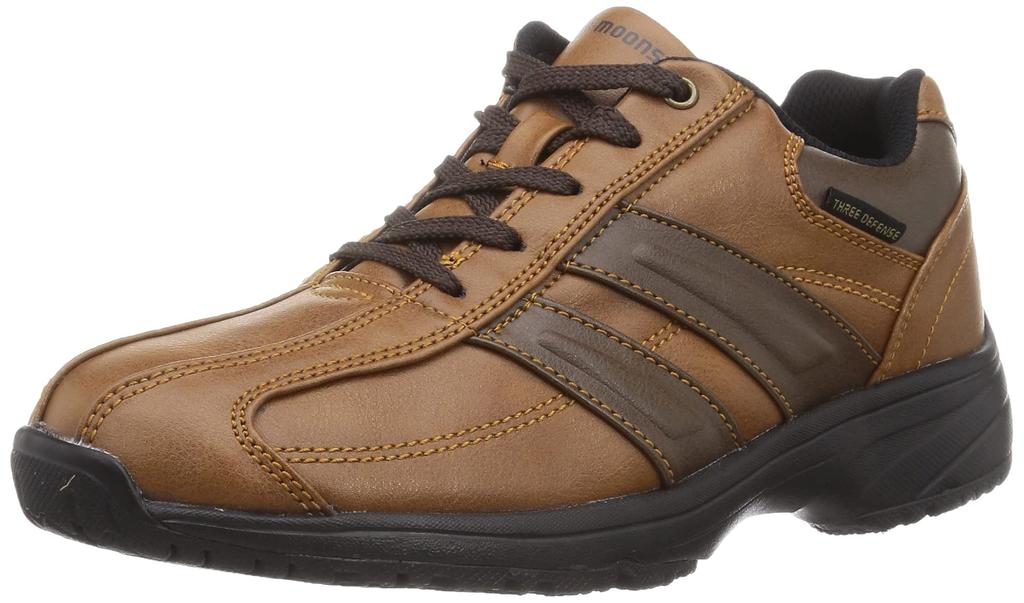 Moonstar SPLT WM72 Waterproof Sneakers with Wide Size 4E Men's Non-Slip Sole, Zipper, Camel, 24.5 cm,