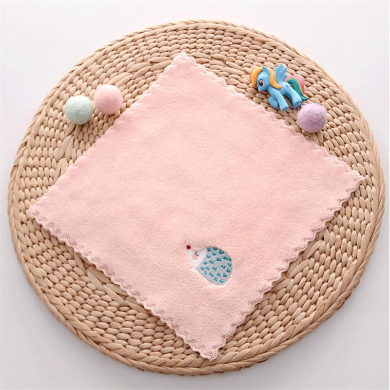 1Pc 25x25cm Small Square Cartoon Animal Hand Towel Wall Hanging Super Absorbent Kitchen Coral Fleece Dishcloth