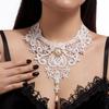 Gothic Choke Necklace Halloween Party Geometric Lace Lace Collarbone Chain