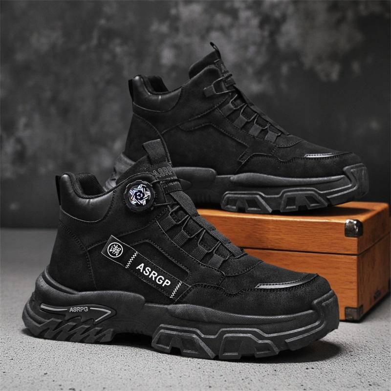 New Men's Fashion Casual High Top Sports Shoes Students Thick Sole Comfortable Sneakers Boys Male Classic Breathable Basketball Shoes