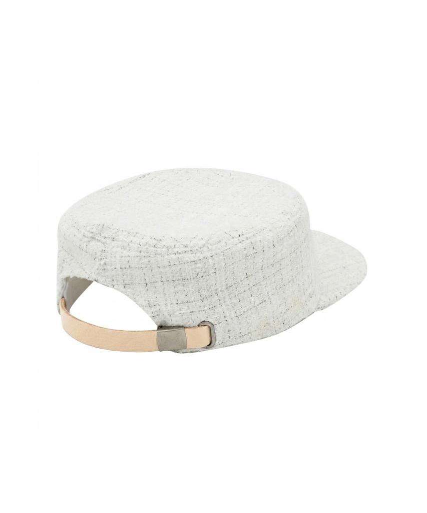Depeu Pillbox Cap Tweed White