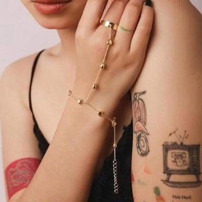 Stainless Steel Heart Bracelets Personality Design Beaded Finger Chain Minimalist Bracelet for Women Zircon Best Friend Gifts