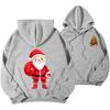 Unisex Merry Christmas Santa Claus Graphic Hoodie, Snowman Print Oversized Pullover Sweatshirt, Casual Christmas Streetwear Top