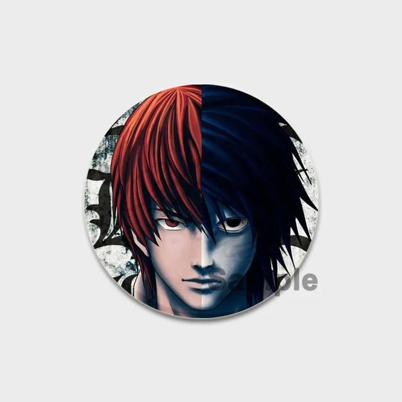32/44/58MM Japanese Anime Death Note Enamel Pins, Round Brooch, L Killer, Yagami Light, Cosplay Badge, Backpacks Jewelry, Xmas Gifts