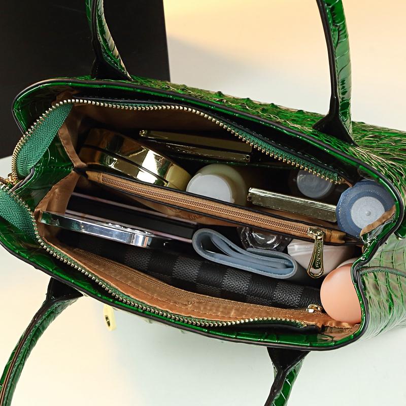 Women's Tote Bags Crocodile Pattern Women Handbags 2023 Genuine Leather Mother Large Capacity Portable Shoulder Messenger Bag