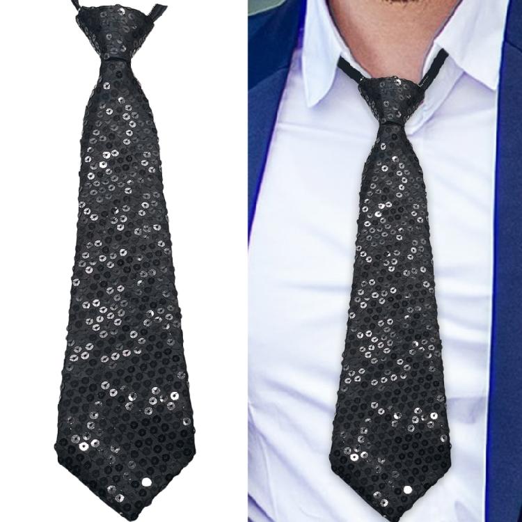 Stylish Sequined Suspenders for Men with Neck Tie Multiuse Costume Accessory Brace for Weddings and Holiday Celebration