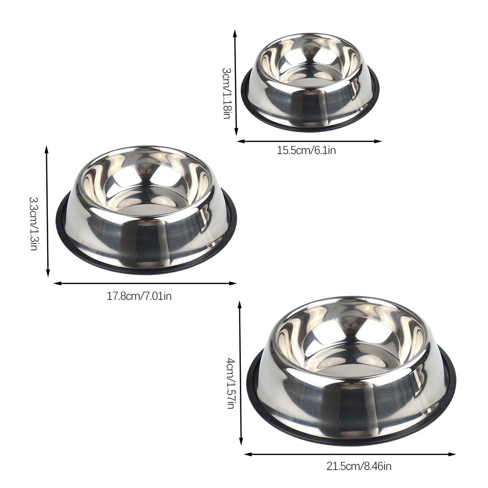 15/18/22CM Stainless Steel Dog Bowls,Lovely Pet Food Water Drink Dishes Feeder For Cat Puppy Dog Multi-Specification Anti-fall