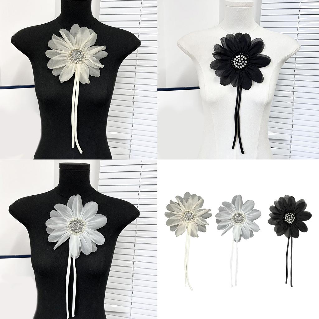 19cm Rhinestones 3D Flower Applique for Handmade Wedding Gown Sewing Flower for Dress Corsage Costume Sewing On Applique