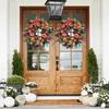 40cm Fall Peony and Pumpkin Wreath Simulation Garland for Front Door Farmhouse Decor Festival Celebration Thanksgiving Wreath